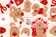 Valentine’s Day Dog Png Clipart Set, an Animal Illustration by KisbyArt (Thumbnail 1 of 3)