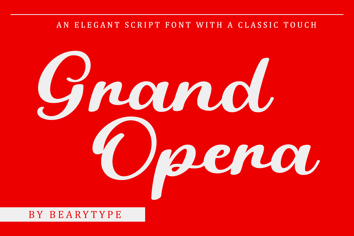 Grand Opera - Handwritten, a Handwritten Font by BearyType Studio (Photo 1 of 7)
