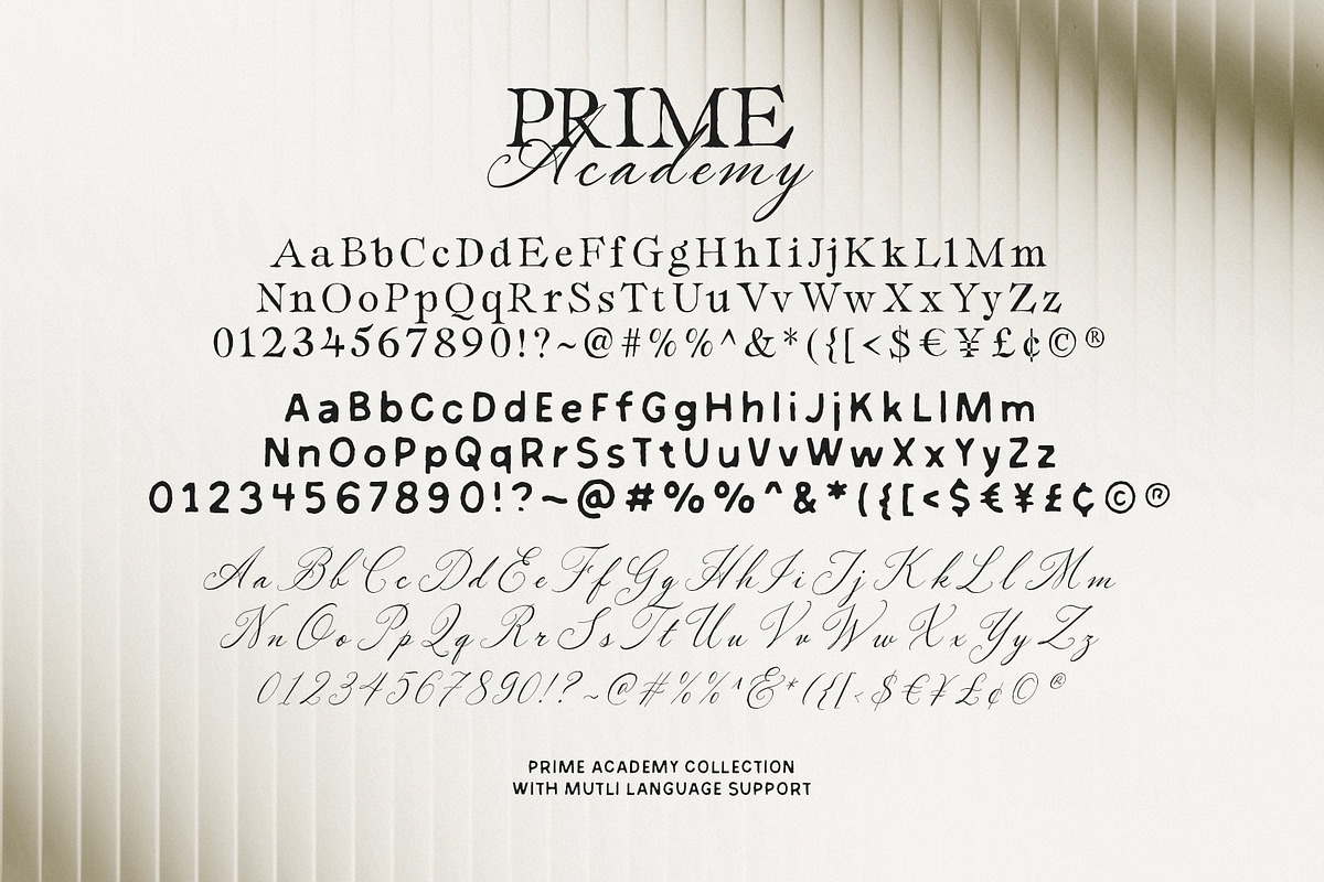 Prime Academy - Vintage Font Trio, a Script Font by Sarid Ezra (Photo 9 of 9)