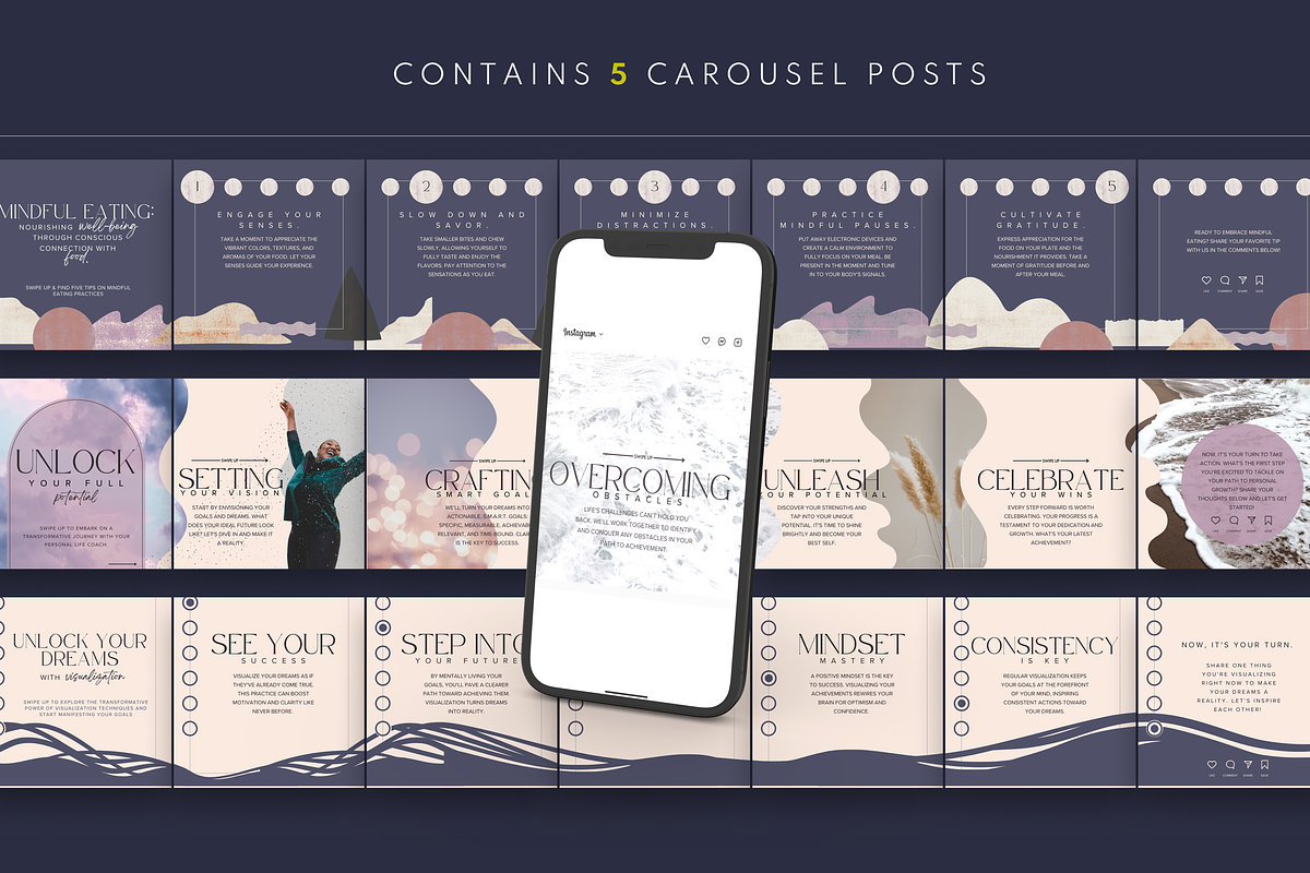 90+ Life Coach Social Media Template, a Social Media Template by Glow Muse Studio (Photo 3 of 10)