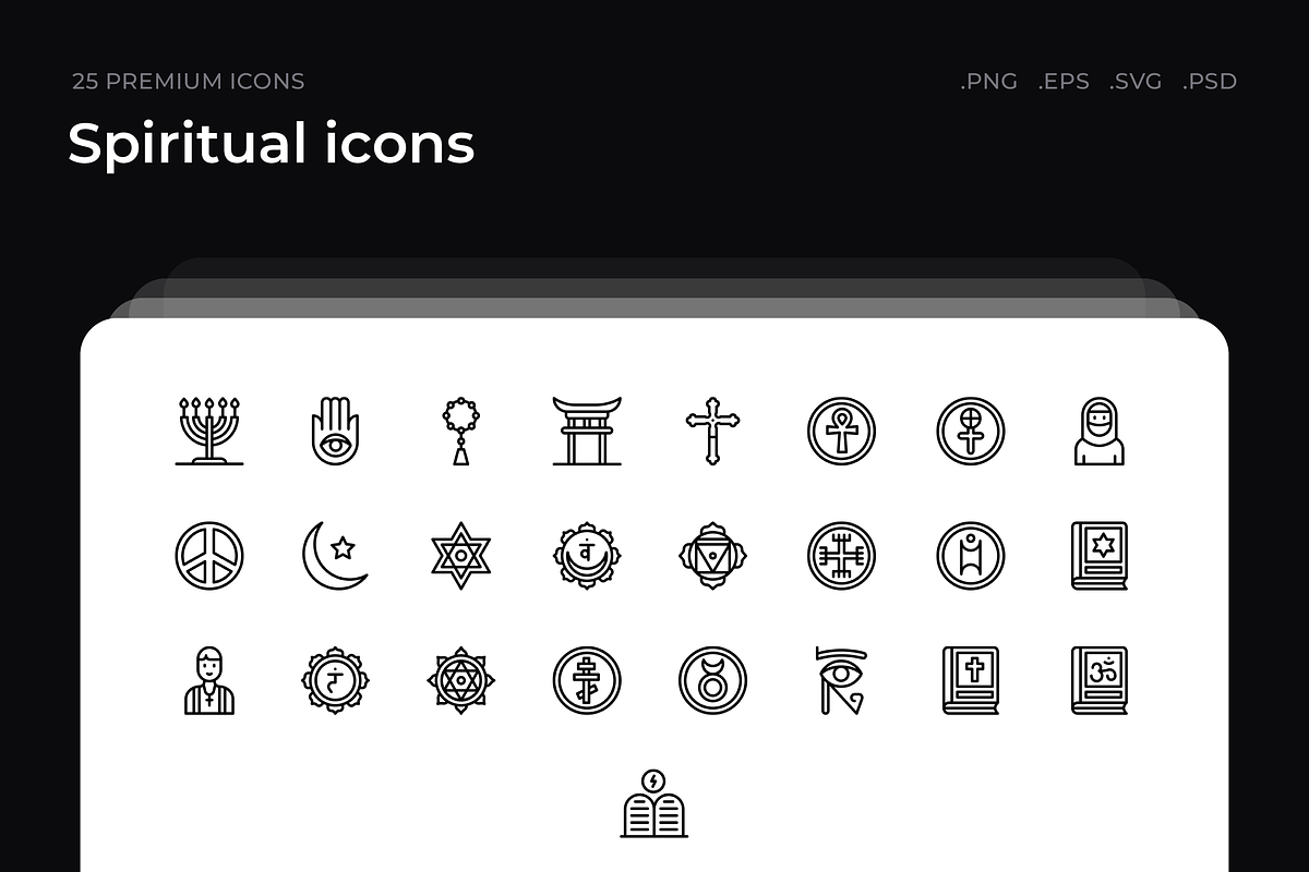 Spiritual icons, an Outline Icon by Wencory