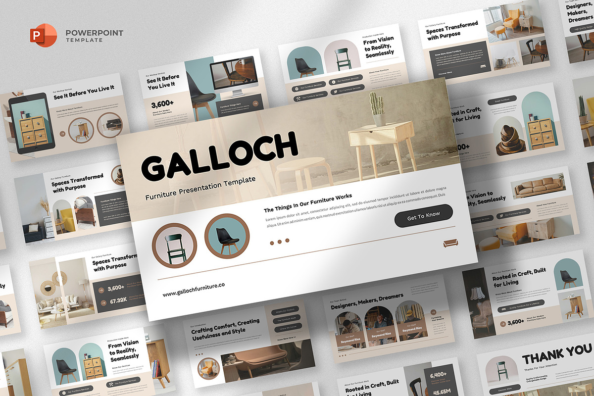 Furniture & Interior Powerpoint, a Presentation Template by fluffstudio (Photo 1 of 4)