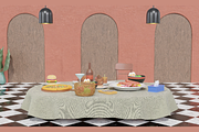 Restaurant Dining Room 3D Scene, a Scene 3D Model by Dudukbersama (Thumbnail 1 of 2)