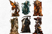 Spooky Halloween Characters Clipart, a Seasonal Illustration by ThatsDesign Art (Thumbnail 10 of 10)