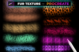 55 FUR TEXTURE Brushes For PROCREATE