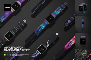 Apple Watch Band Mockup Set, a Wearable Device Mockup by creatsy2