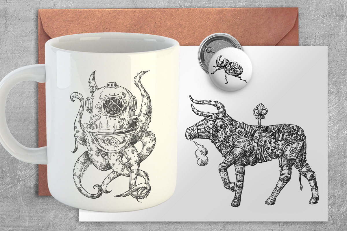 Steampunk illustrations 3. Animals, a Graphic by Steshnikova (Photo 7 of 7)