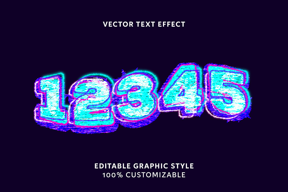 Neon Glitch Layered Text Effect preview 2