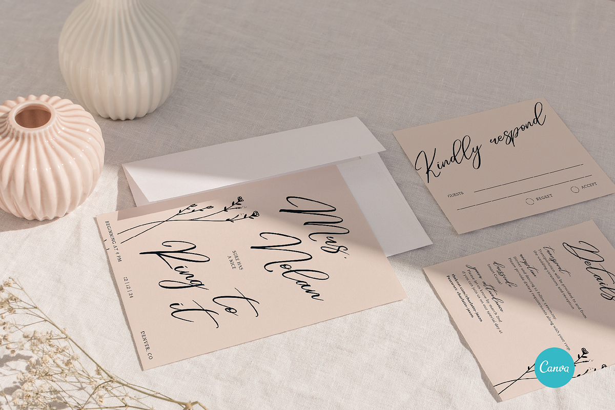 Modern & Elegant Wedding Invitation, an Invitation Template by StudioVonBraitenberg (Photo 2 of 10)