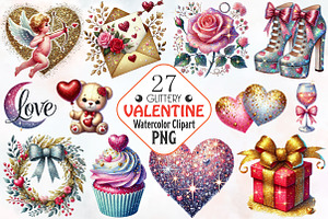 Glittery valentine clipart sublimati, an Illustration by RobertsArt