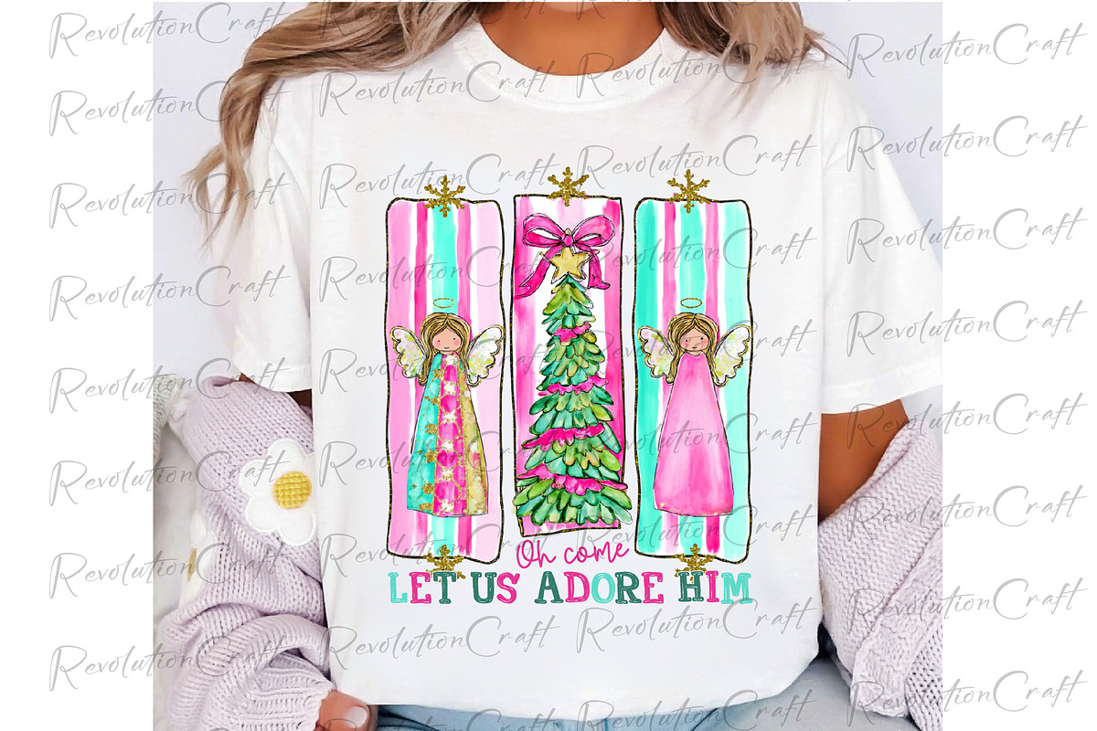 Oh Come Let us Adore Him,Preppy Xmas, an Illustration by OK Design (Photo 1 of 4)