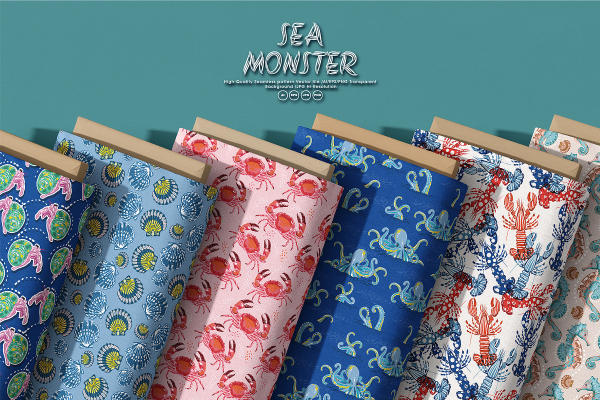 SEA MONSTERS, a Pattern Graphic by MSNTY STUDIOX (Photo 4 of 30)
