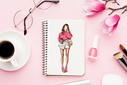 Fashion Girl Pink Sweater, a Person Illustration by BigArtLab (Thumbnail 3 of 4)
