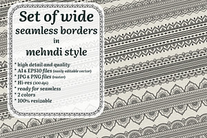 Seamless Mehndi Borders