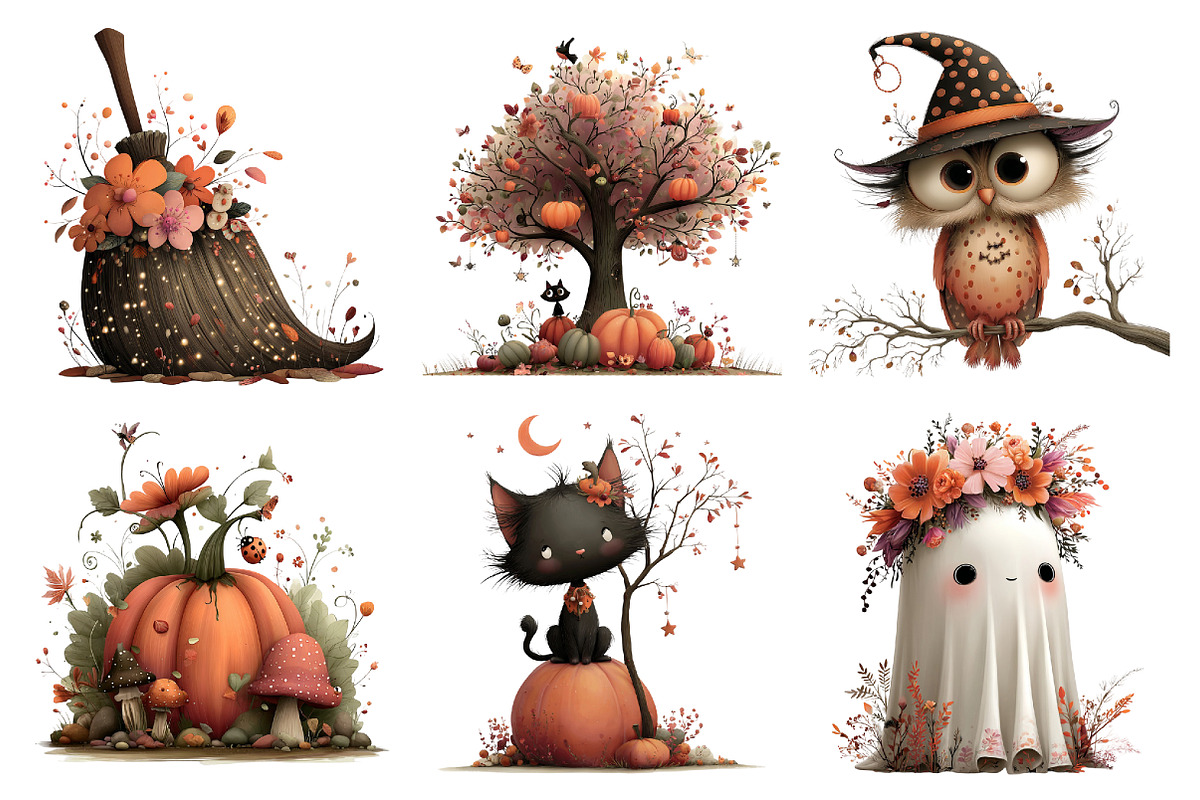 Enchanted Halloween Fall Clipart, a Seasonal Illustration by Daily.Designs (Photo 4 of 5)