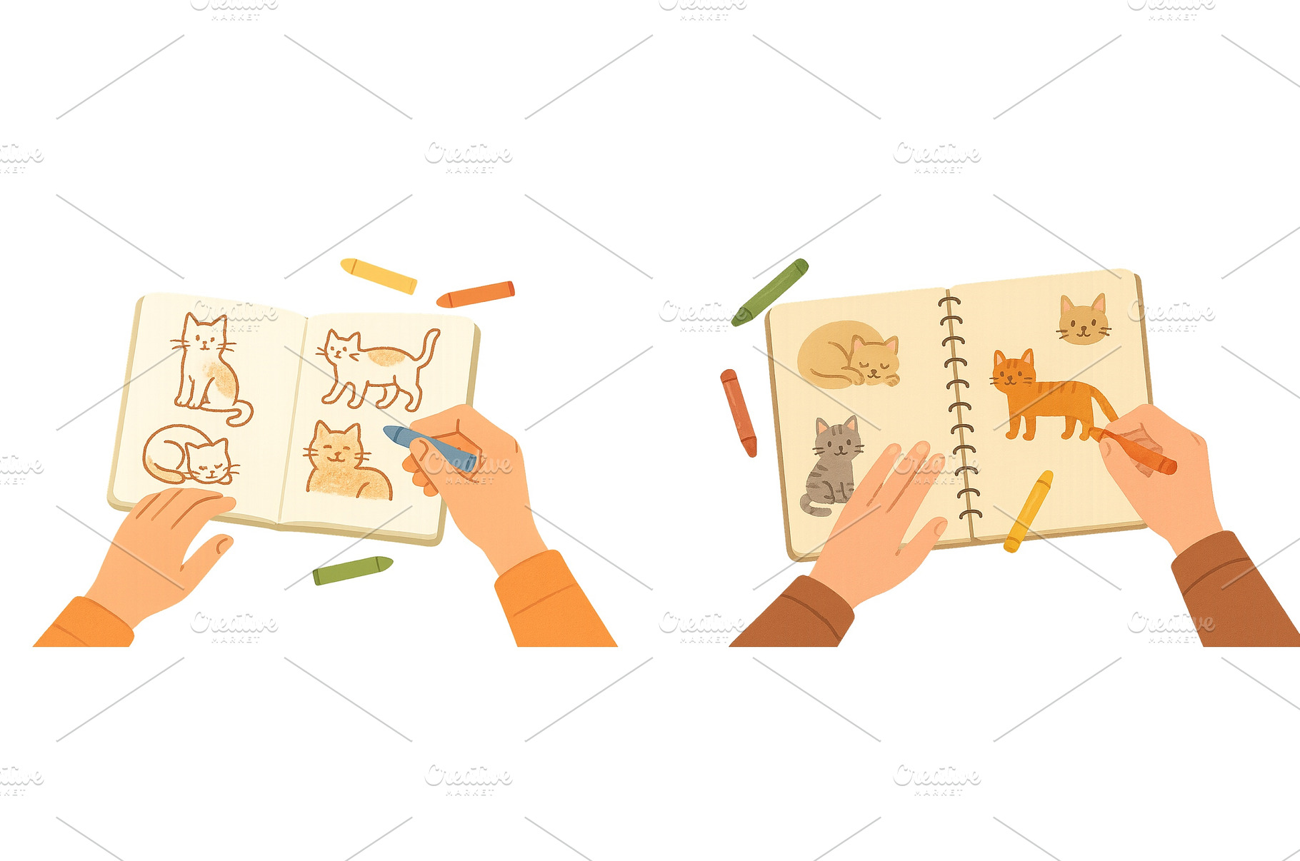 Creative drawing of various cats in, an Animal Photo by ZinetroN