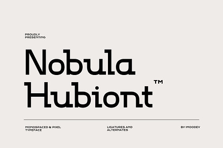 Nobula Hubiont - Monospaced Font, a Sans Serif Font by Imoodev