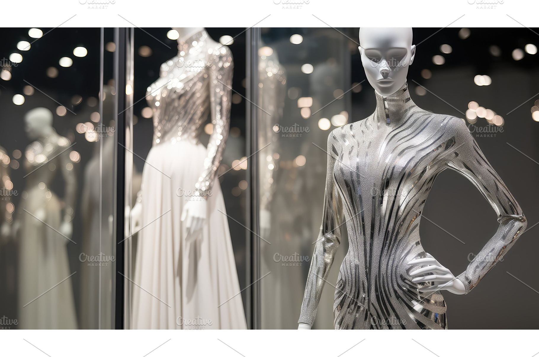 sophisticated silver metallic ai, a Person Photo by pikepicture