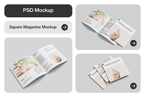 Square Magazine Mockup, a Print Template by Pixie Creative