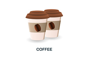 Coffee Icon. 3d Illustration From