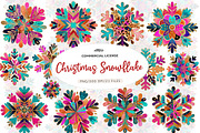 Colorful Glitter Christmas Snowflake, an Illustration by CreationArt (Thumbnail 1 of 5)