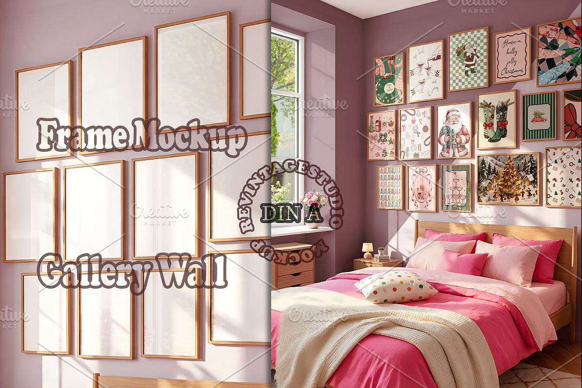 Frame Mockup Gallery Wall | BEDROOM, a Household Mockup by RevintageStudio (Photo 1 of 6)
