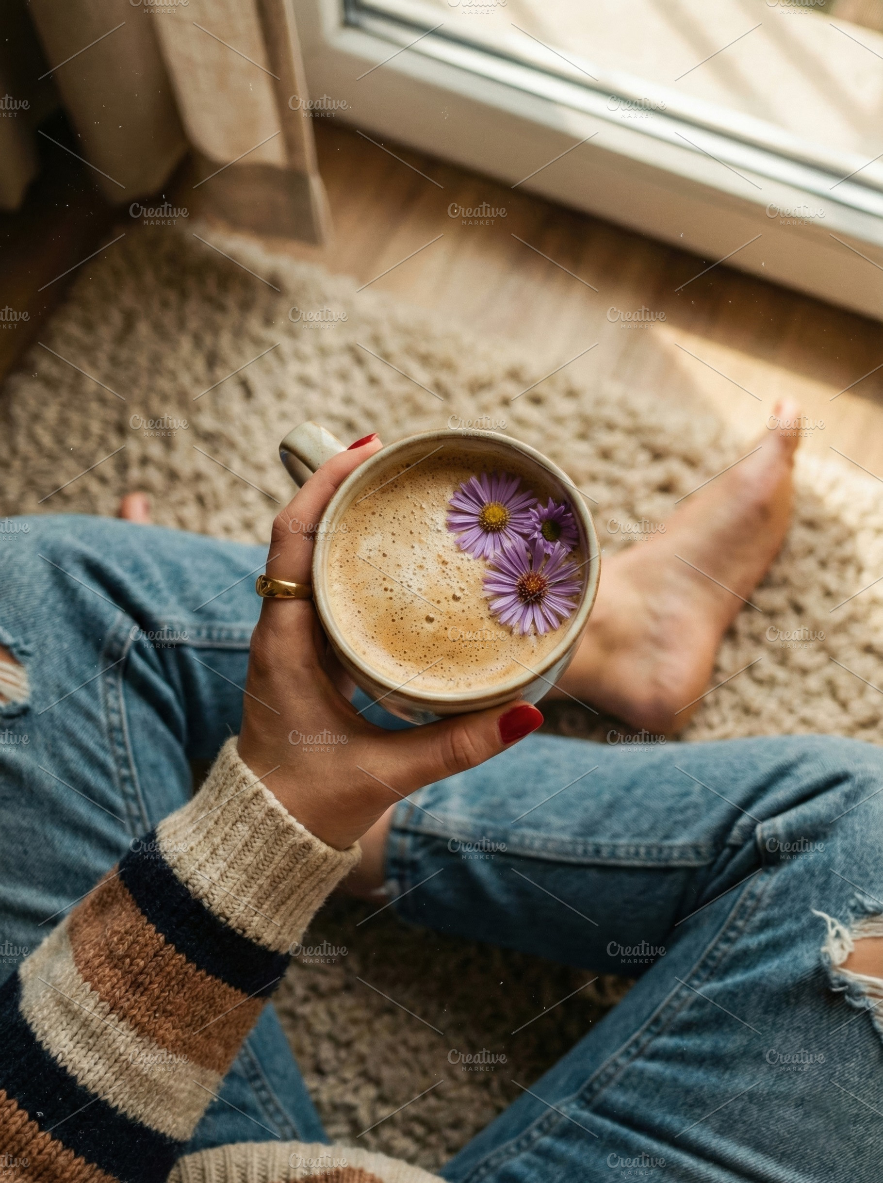 Relaxing Cozy Morning Coffee, a Person Photo by Virgo Studio