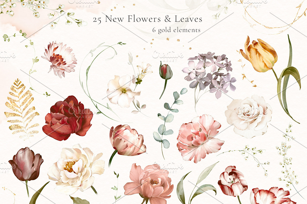 Watercolor Garden Flowers, a Decorative Illustration by Lisima (Photo 14 of 25)