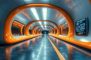 Modern underground tunnel with vibra, a Photo by Tanuart