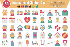 International Children Day Icons, an Outline Icon by Vector Portal