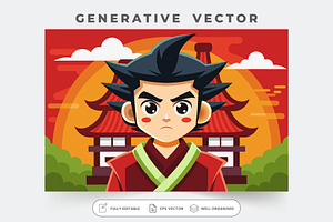 A young warrior stands confidently i, a Graphic by SouravDesign