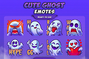 Cute Spooky Ghost Twitch Emotes