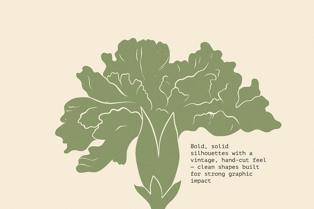 70 Vintage Bold Silhouette Flowers, an Object Illustration by likorbut (Photo 7 of 10)