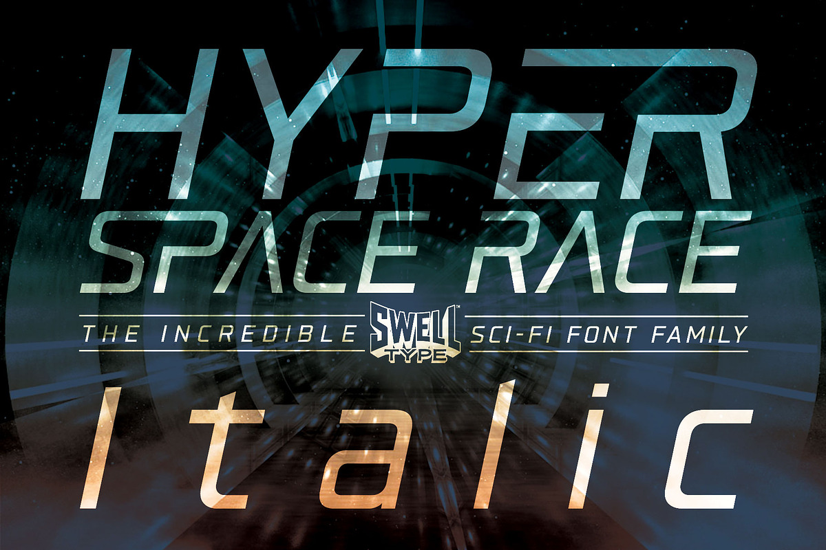 Hyperspace Race Italic sci-fi font