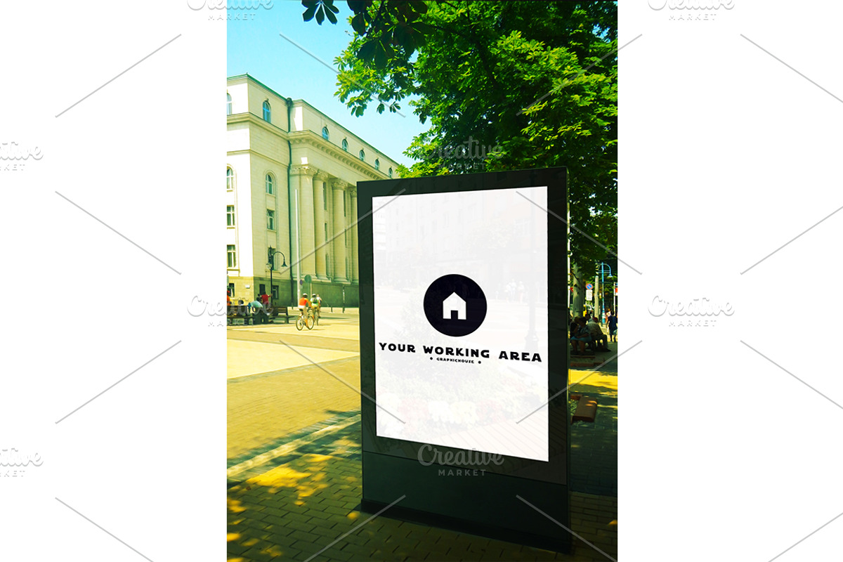 Street Billboard Mockup, a Household Mockup by graphichouse