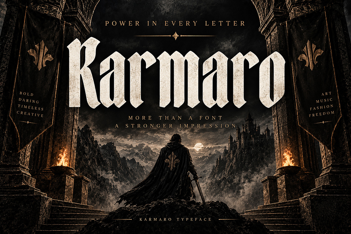 Karmaro, a Blackletter Font by Wow Magic (Photo 4 of 5)