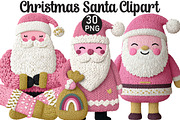 Crochet Christmas Santa Clipart, an Illustration by Black Bird Studio (Thumbnail 1 of 6)
