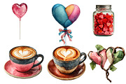 Watercolor Valentine clipart, an Illustration by Designworld (Thumbnail 2 of 4)