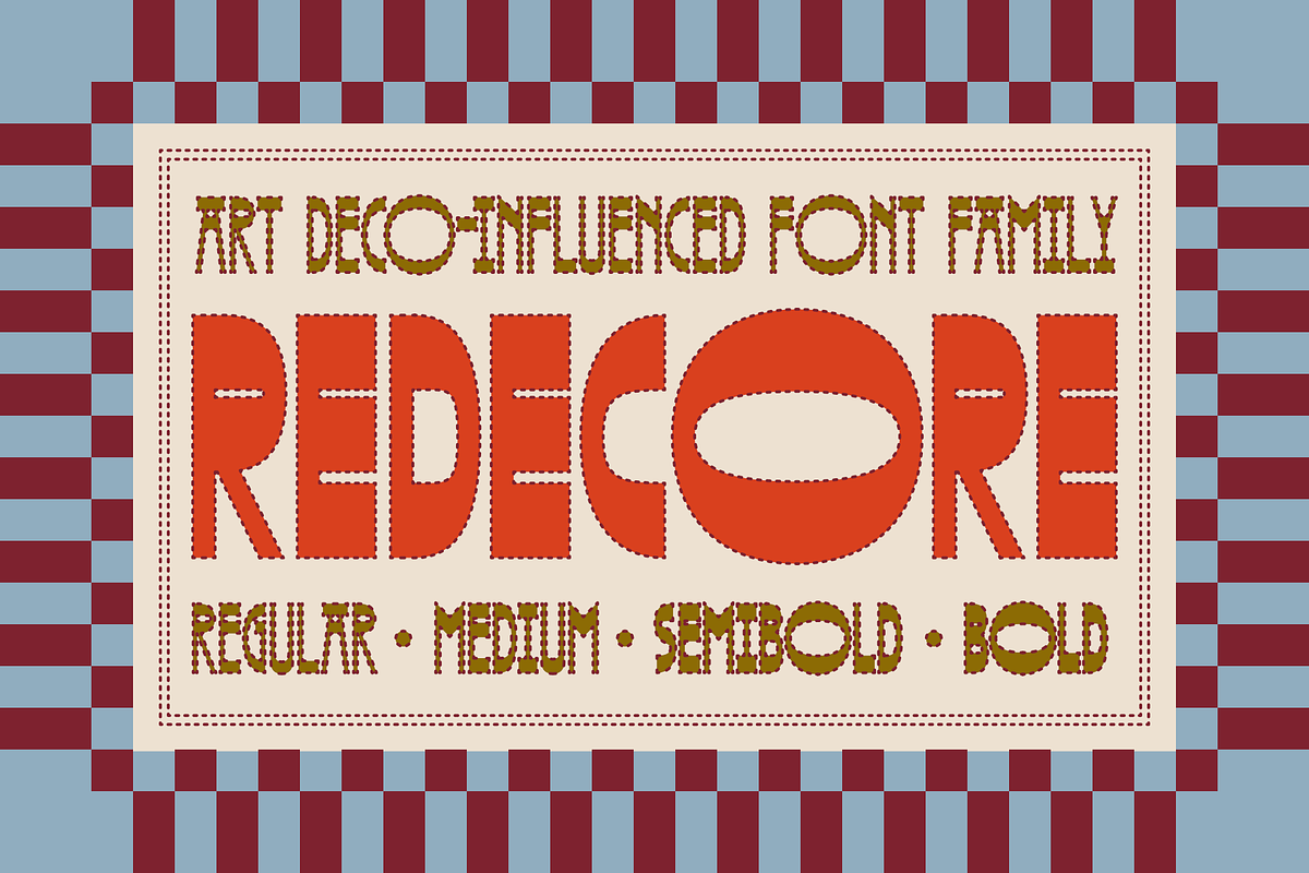 Redecore – Art Deco Font Family, a Sans Serif Font by Griyo Type (Photo 1 of 12)