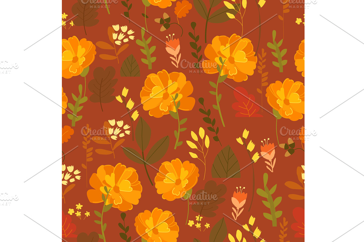 Seamless Pattern with Orange and, an Object Illustration by Maria Starus