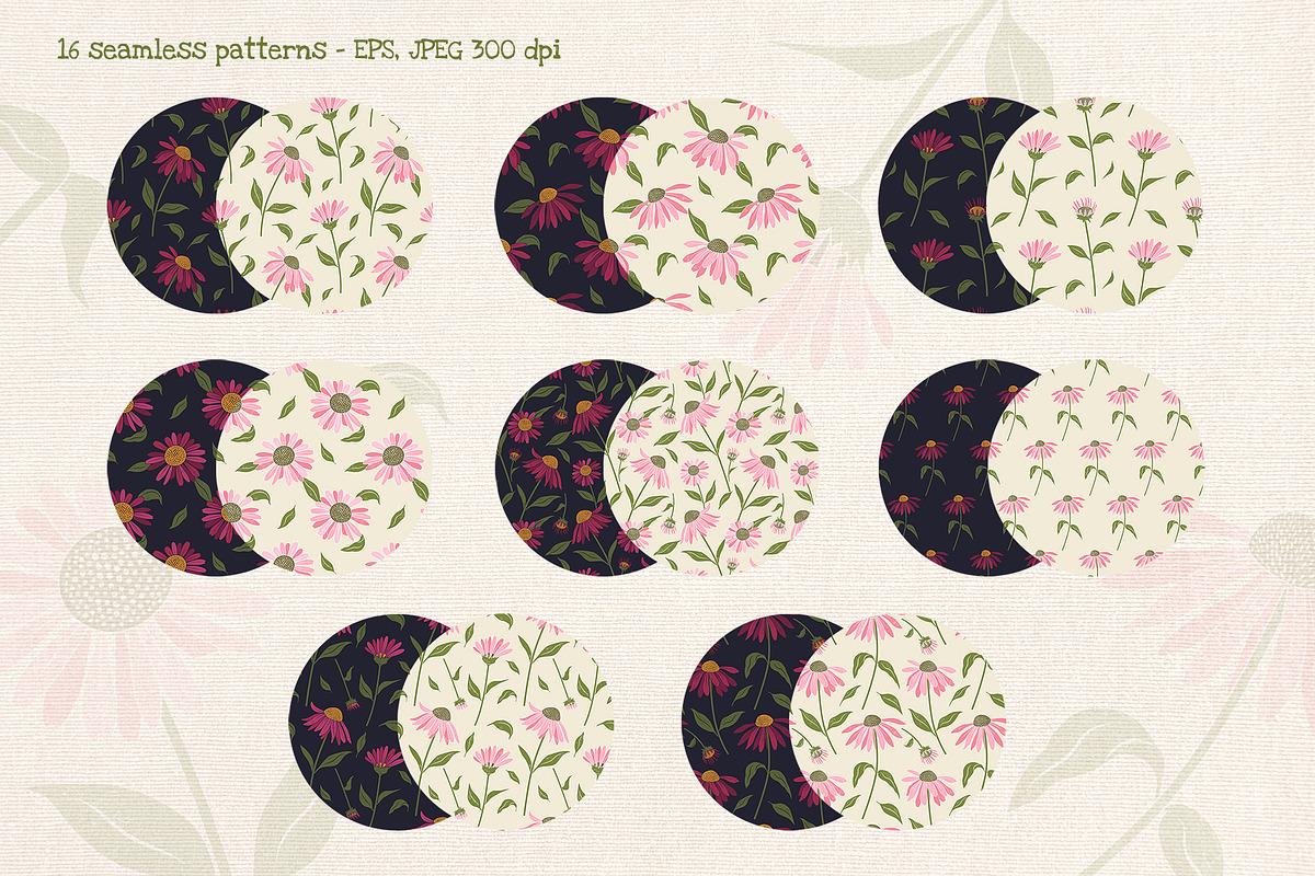 Coneflower Bloom Vector Clipart, an Illustration by Hanna's ArtLab (Photo 5 of 9)