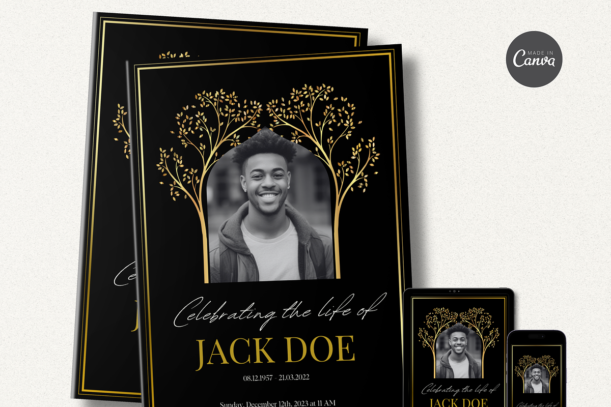 Funeral Program Template I Canva, an Invitation Template by The Social Stuff (Photo 2 of 10)
