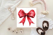 Red Coquette Christmas Bow Clipart, an Illustration by CraftArtStudio (Thumbnail 6 of 6)