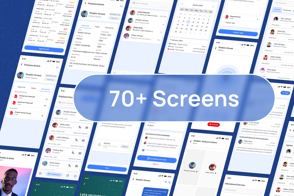 HR Management App Figma UI Kit preview 2