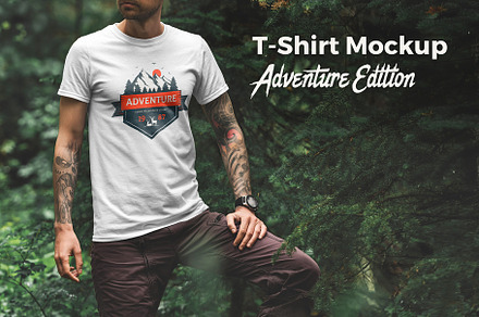 T-Shirt Mockup Adventure Edition, a Shirt Mockup by Mockup Cloud