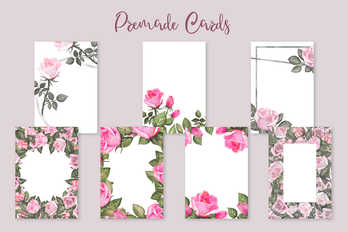 Watercolor Pink Roses, a Decorative Illustration by Color_Brush (Photo 3 of 9)