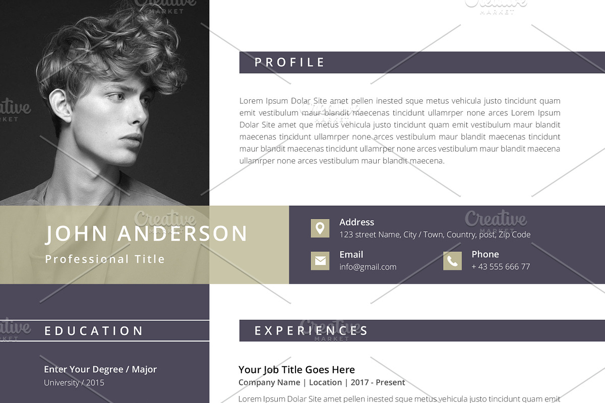 Word Resume / CV, a Resume Template by SlideCo (Photo 3 of 5)