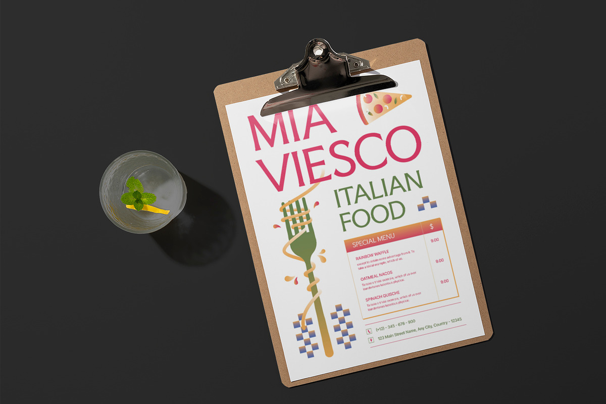 Elegant Minimalist Italian Menu preview 3