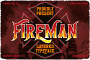Fireman Layered Display Font, a Blackletter Font by JumboDesign (Thumbnail 1 of 6)