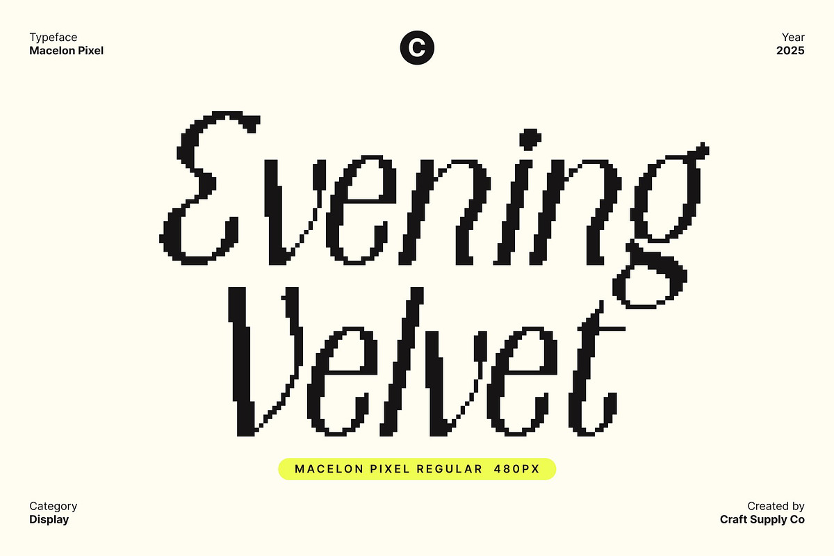 Macelon Pixel, a Sans Serif Font by Craft Supply Co. (Photo 2 of 8)
